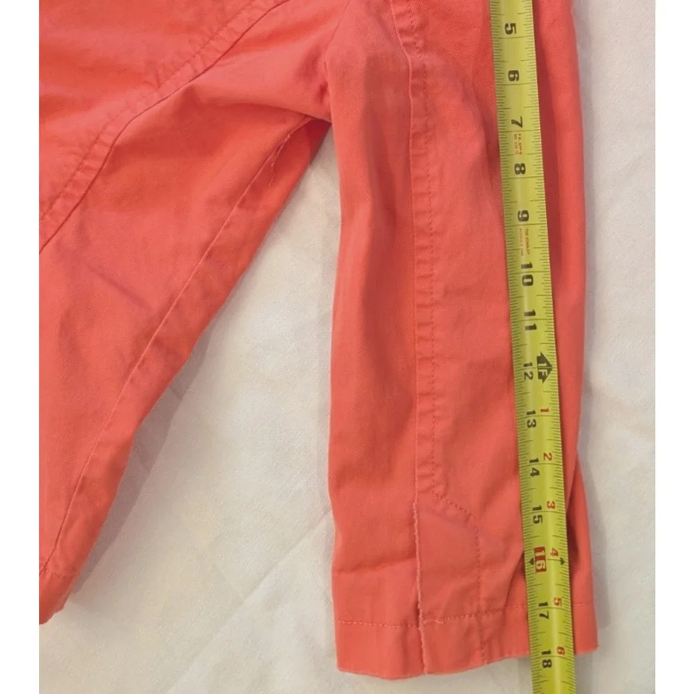 Old Navy Womens Large Coral Cotton Blazer 3/4 Sleeve 3 Button Jacket L - Picture 8 of 11
